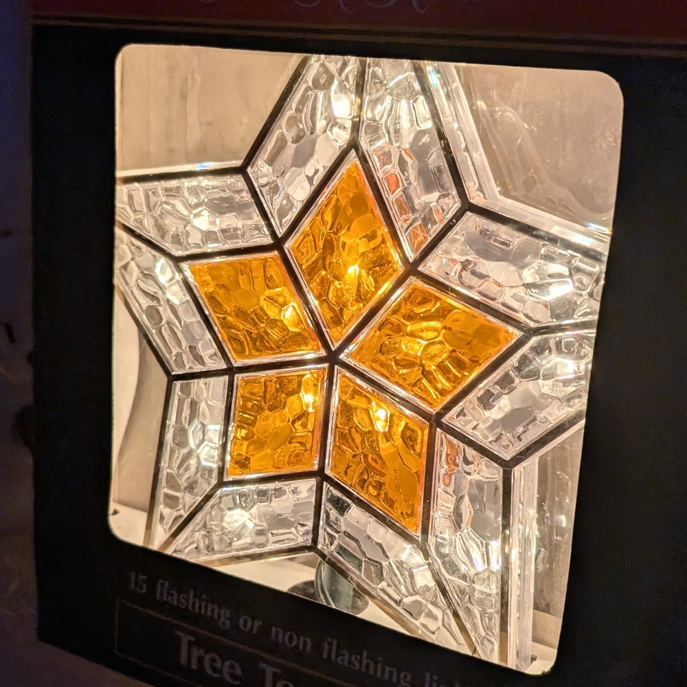 Vintage Kmart Orange and White Christmas Tree Holiday Light Up Star